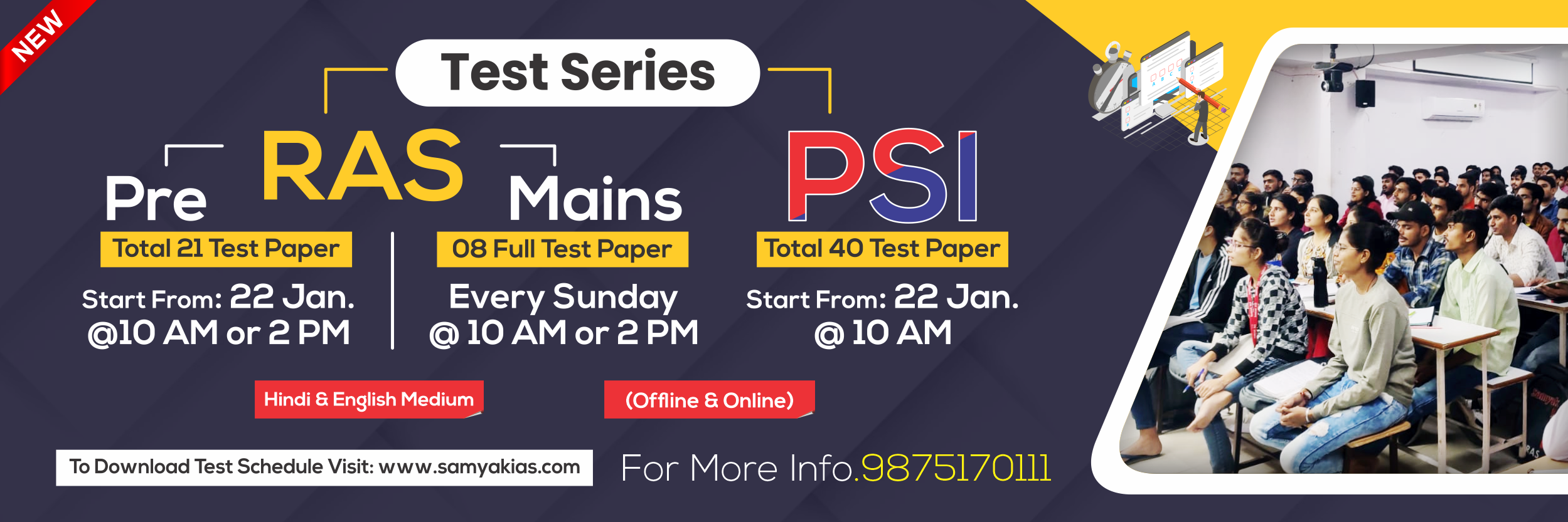 RAS Pre/Mains, PSI Test Series